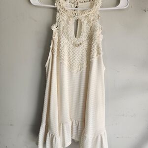 Maurices Womens Cream Lace Sleeveless Top Size Xl